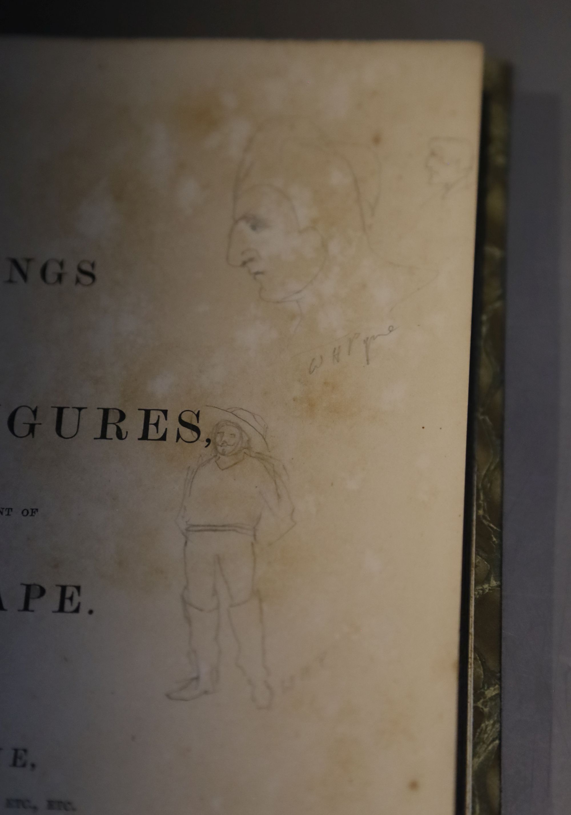 Pyne, William Henry - Etchings of Rustic Figures, qto, rebound half calf, with 60 plates, James Rimell, London [1815?]